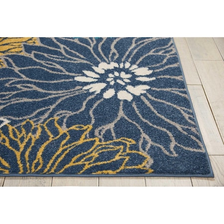 Homeroots 5 x 7 ft. Blue Tropical Flower Area Rug 385403